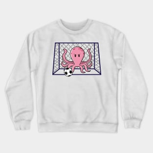 Octopus as Goalkeeper with Soccer ball Crewneck Sweatshirt